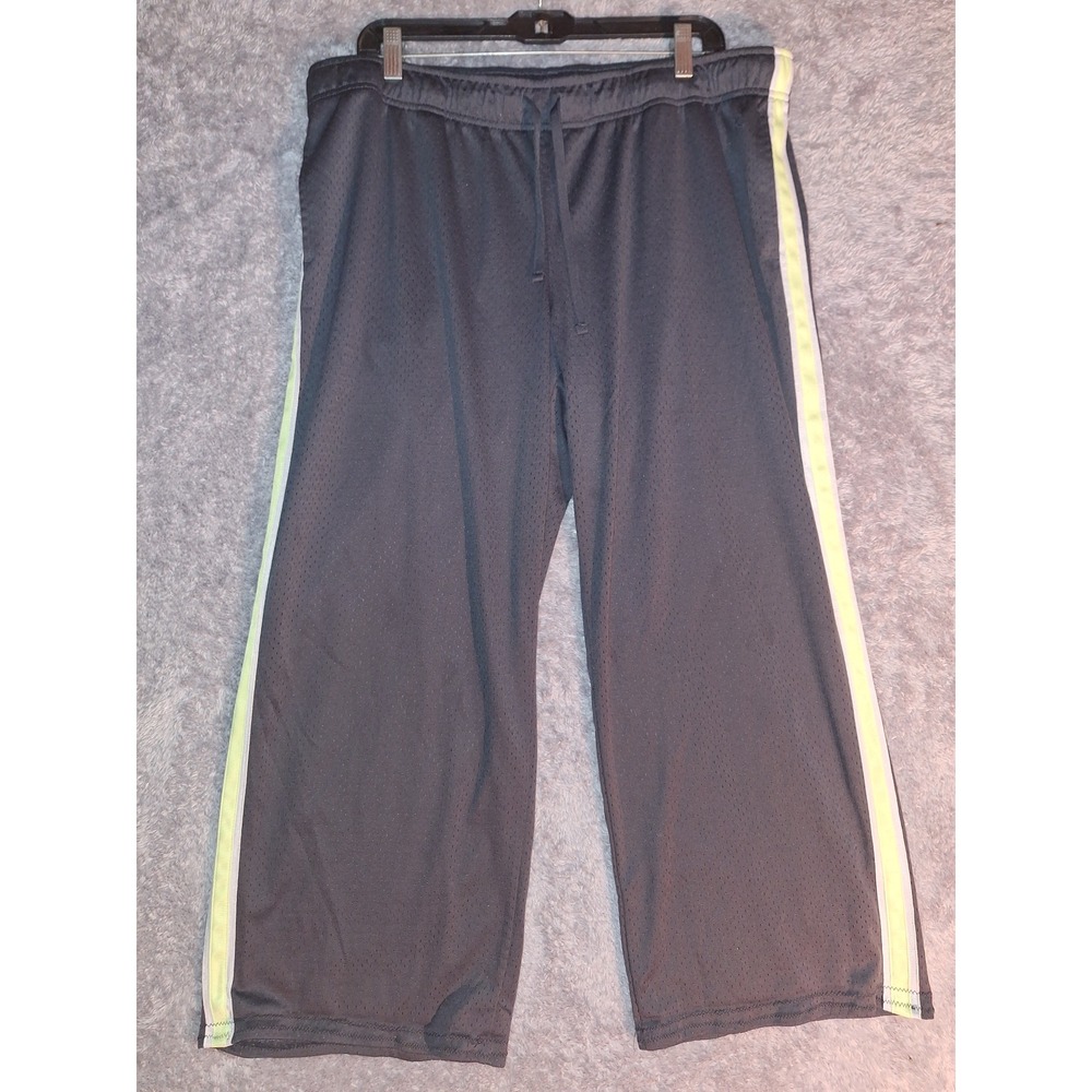 Mesh Athletic Pants Drawstring Activewear Side Stripe Casual Gray sports,running